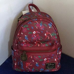 NWT Loungefly Mushu Mini Floral Backpack